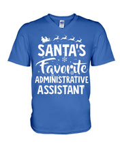 Load image into Gallery viewer, Santa Favorite Assistant Funny Christmas Gift Shirt Guys V-Neck
