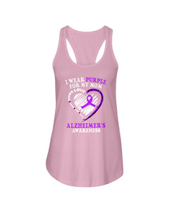 Alzheimer Awareness Daughter For Mom T-Shirt Ladies Flowy Tank
