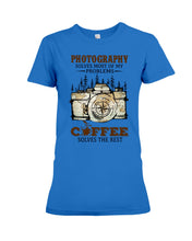 Load image into Gallery viewer, Solve Most Problems Camera Map Photography T-Shirt Ladies Tee