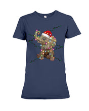 Load image into Gallery viewer, Elephant Color Light Christmas Gift Tee Ladies Tee