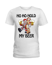 Load image into Gallery viewer, Santa Claus Funny Hold My Bear Christmas Gift For Friends Ladies Tee