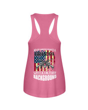 Load image into Gallery viewer, Never Underestimate A Grandpa Black T-Shirt Ladies Flowy Tank