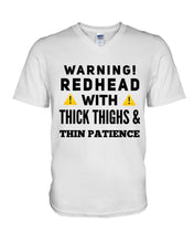 Load image into Gallery viewer, Warning Redhead With Thick Thighs Quote Mug Guys V-Neck