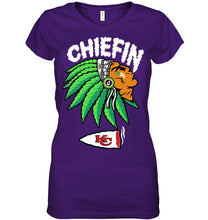 Load image into Gallery viewer, Chiefin Kansas City Chiefs Gift For Fans T-Shirt Ladies V-Neck