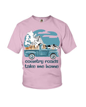 Load image into Gallery viewer, Country Road Golden Retriever Youth Tee