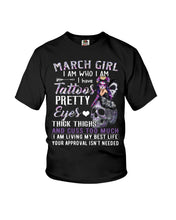 Load image into Gallery viewer, Tattoos Pretty Eyes Gift For March Girl T-Shirt Youth Tee