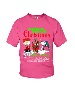 55Th Anniversary A Charlie Brown Christmas Black T-Shirt Youth Tee