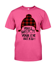 Load image into Gallery viewer, Funny Christmas T-Shirt Shoot Your Eye Out Guys Tee