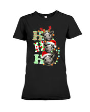 Load image into Gallery viewer, Funny Cows Ho Ho Ho Christmas Gift For Cow Lovers Ladies Tee