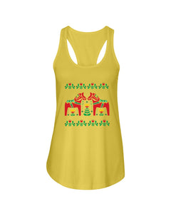 Swedish Dala Horse Gift White T-Shirt Ladies Flowy Tank