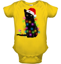 Load image into Gallery viewer, Cat Merry And Bright New Baby Onesie