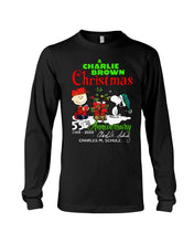 Load image into Gallery viewer, 55Th Anniversary A Charlie Brown Christmas Black T-Shirt Unisex Long Sleeve