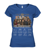 Load image into Gallery viewer, Outlander Tv Series 5 Years Anniversary 2014 - 2019 Autograph T-Shirt Ladies V-Neck