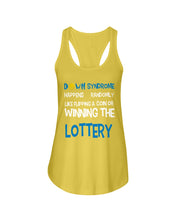 Load image into Gallery viewer, Down Syndrome Lottery Black T-Shirt Gift Ladies Flowy Tank