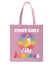 Load image into Gallery viewer, Sorry Girrls I Like Bananas Funny Tee Gift Basketweave Tote Bag