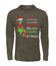 Load image into Gallery viewer, Grinch Christmas Movie It's Too Peopley Outside Black T-Shirt Hoodie
