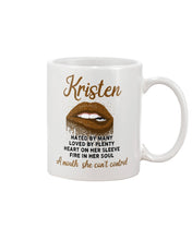 Load image into Gallery viewer, Kristen A Mouth She Can&#39;t Control Quote Name T-Shirt Mug