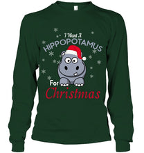 Load image into Gallery viewer, I Want A Hippopotamus For Christmas Shirt Unisex Long Sleeve