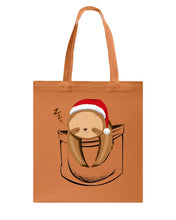 Load image into Gallery viewer, Pocket Slothmas Christmas Gift Funny T-Shirt Basketweave Tote Bag