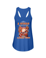 Load image into Gallery viewer, A Woman Loves Clemson Tigers Gift For Fans T-Shirt Ladies Flowy Tank