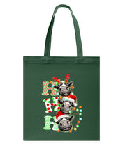 Load image into Gallery viewer, Funny Cows Ho Ho Ho Christmas Gift For Cow Lovers Basketweave Tote Bag