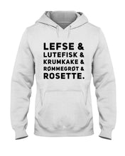 Load image into Gallery viewer, Lefse Lutefisk Krumkake Quote T-Shirt Gift Hoodie