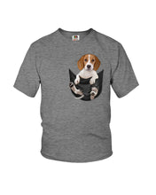 Load image into Gallery viewer, Beagle In The Pocket Funny T-Shirt Youth Tee