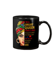 Load image into Gallery viewer, January Queen 3 Sides Horoscopes T-Shirt Mug