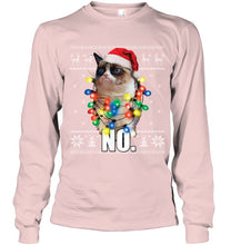 Load image into Gallery viewer, Grumpy Cat Ugly Sweater Christmas Lights Shirt Unisex Long Sleeve
