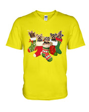 Load image into Gallery viewer, Yorkies In The Socks For Yorkie Lovers Christmas Gift Guys V-Neck