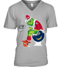 Load image into Gallery viewer, Funny Grinch Kansas Chief Christmas Gift Tee Guys V-Neck