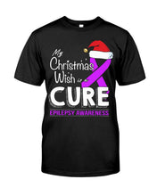Load image into Gallery viewer, Epilepsy Awareness - My Christmas Wish Is A Cure Guys Tee
