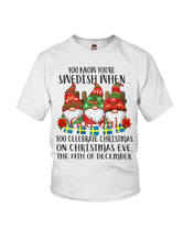 Load image into Gallery viewer, Swedish Christmas Gnome Cute Gift Tee Youth Tee