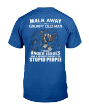Load image into Gallery viewer, Grumpy Old Man Anger Issue For Stupid People Black T-Shirt Guys Tee