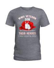 Load image into Gallery viewer, Wwii Veteran Gift For Veteran Dad Quote T-Shirt Ladies Tee