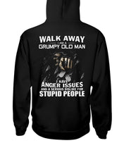 Load image into Gallery viewer, Grumpy Old Man Anger Issue For Stupid People Black T-Shirt Hoodie