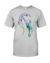 Load image into Gallery viewer, Dragon With Butterfly Wings Dragon Flowers Guys Tee