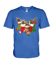 Load image into Gallery viewer, Yorkies In The Socks For Yorkie Lovers Christmas Gift Guys V-Neck
