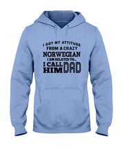 Load image into Gallery viewer, Attitude From Crazy Norwegian Dad Norway Love T-Shirt For Dad Hoodie