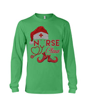 Load image into Gallery viewer, Merry Christmas Nurse Claus Black T-Shirt Unisex Long Sleeve