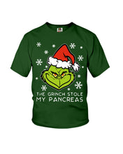 Load image into Gallery viewer, The Grinch Stole My Pancreas Youth Tee