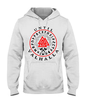 Load image into Gallery viewer, Viking Pattern Until Valhalla Tee Hoodie