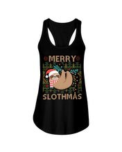 Load image into Gallery viewer, Merry Slothmas Christmas Gift For Kids Family Gift T-Shirt Ladies Flowy Tank