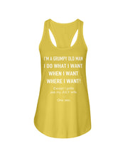 Load image into Gallery viewer, Grumpy Old Man July Wife Black Quote T-Shirt Ladies Flowy Tank