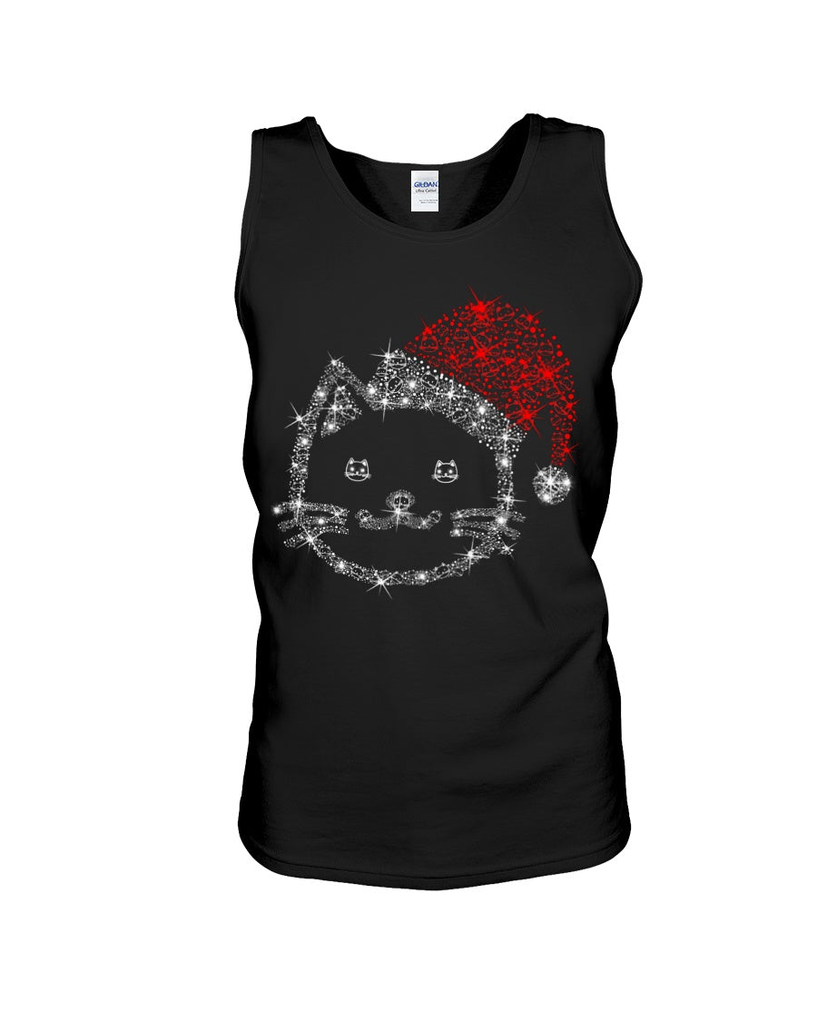 Cute Cat Face Christmas Gift For Cat Lovers T-Shirt Unisex Tank Top