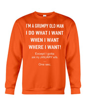 Load image into Gallery viewer, Grumpy Old Man January Wife Black Quote T-Shirt Sweatshirt