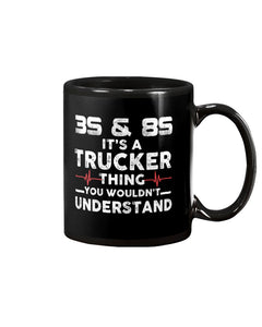 3S And 8S Trucker Lovers Black T-Shirt Mug