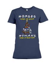 Load image into Gallery viewer, Horses Make Me Happy Christmas Tree Gift For Horse Lovers Ladies Tee