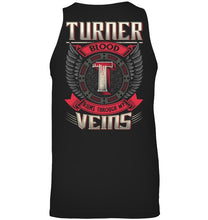 Load image into Gallery viewer, Turner Blood Runs Through Veins Black Quote Name T-Shirt Unisex Tank Top