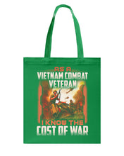 Load image into Gallery viewer, Veteran Cost Of War Gift For Soldier T-Shirt Basketweave Tote Bag